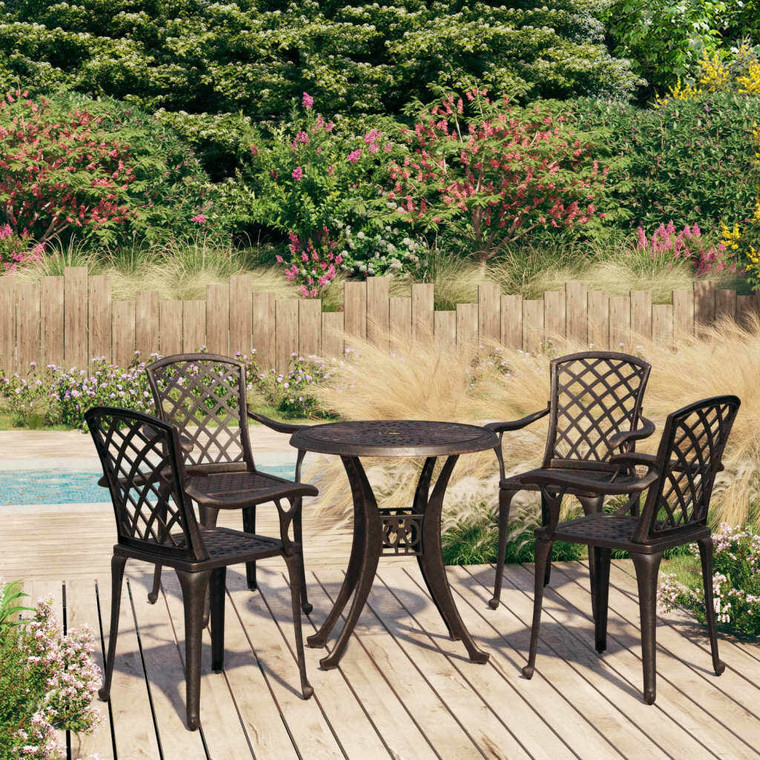  5 Piece Bistro Set Cast Aluminum Bronze A949-3070607