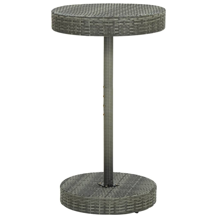  Patio Table Gray 23.8"x41.7" Poly Rattan A949-45857