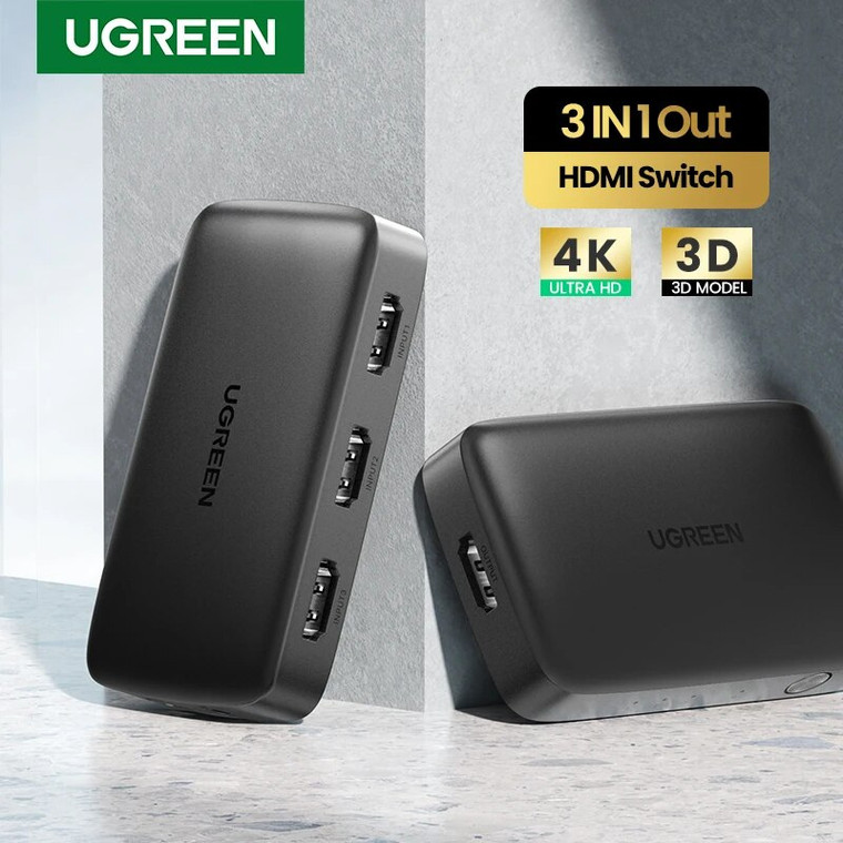 SWITCH HDMI 3 IN 1 OUT UGREEN