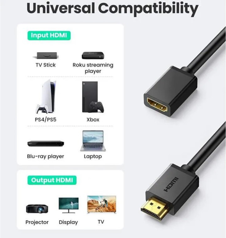 CABLE HDMI RALLONGE 6FT M/F