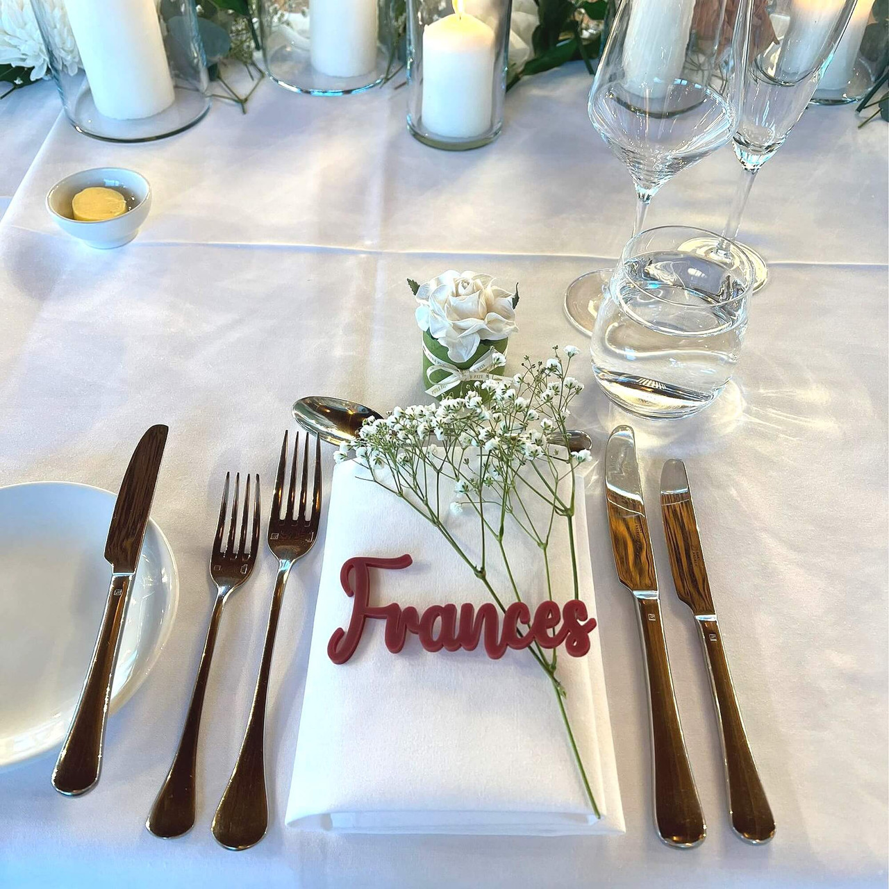 Laser cut guest name place card