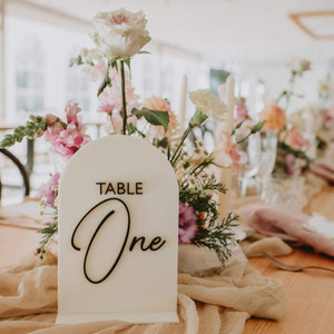 Arch wedding table number in ivory and black Arch wedding table number in ivory and black