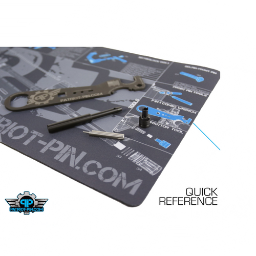 Gun Mat AR-15 Exploded Diagram - 30" x 10" x 3mm by Patriot-Pin