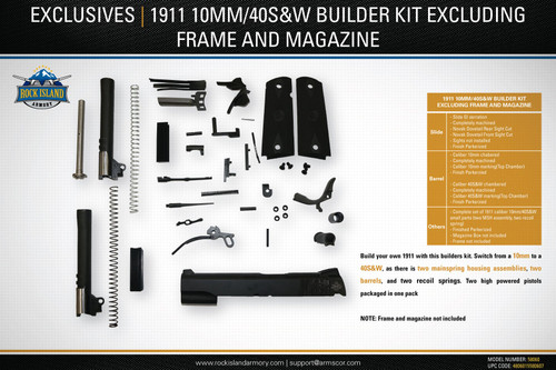 1911 CAL 10mm & 40S&W TAC Builders Kit Excluding Frame and Magazine