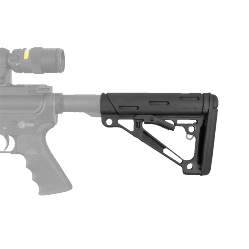 AR-15/M-16 Commercial OverMolded Collapsible Buttstock - Black Rubber by Hogue