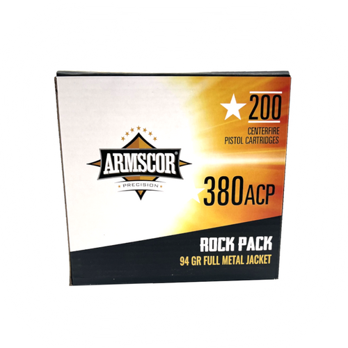 ArmscorPrecision - 380 Auto - 95gr - FMJ - 200rnd/Box Rock Pack 50346 Armscor Philippines