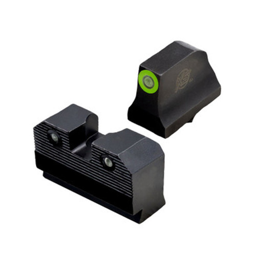 R3d 2.0 Suppressor Height Night Sights - Glock 17/19, Green Tritium