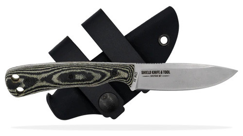 ASCENT MINI STONE WASH - OD / BLACK CANVAS MICARTA, PLAIN EDGE, DROP POINT, 3.6" BLADE