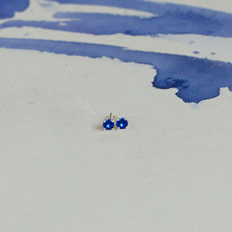 Sterling Silver Sapphire Cornflower Blue Earrings
