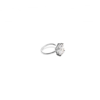 Cushion-Cut Cubic Zirconia Stackable Ring in Sterling Silver 925