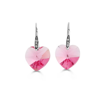 Pink Rocks Heart Drop Earrings