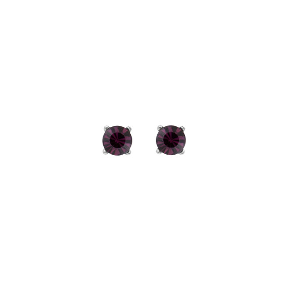 Amethyst Swarovski Crystal Stud Earrings