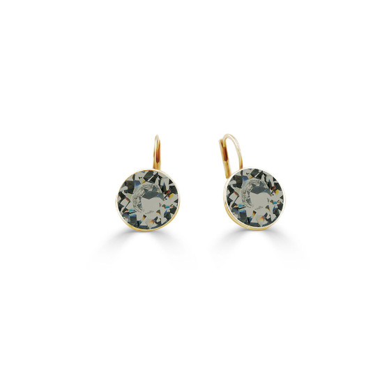 18ct gold-plated Black Diamond Bold Glam Rock Earrings