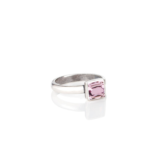 Petite Square Antique Pink Ring