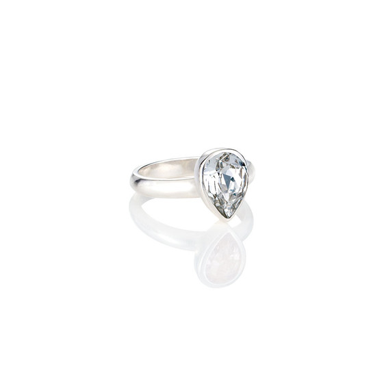 Crystal Teardrop Ring