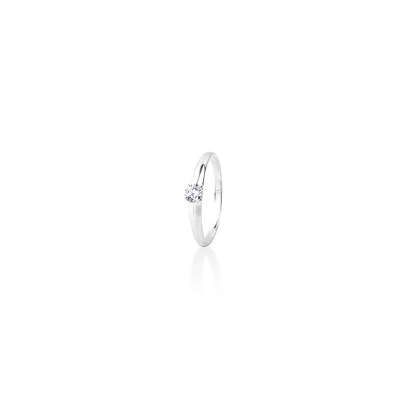 Petite (April) Solitaire Ring - Sterling Silver 925