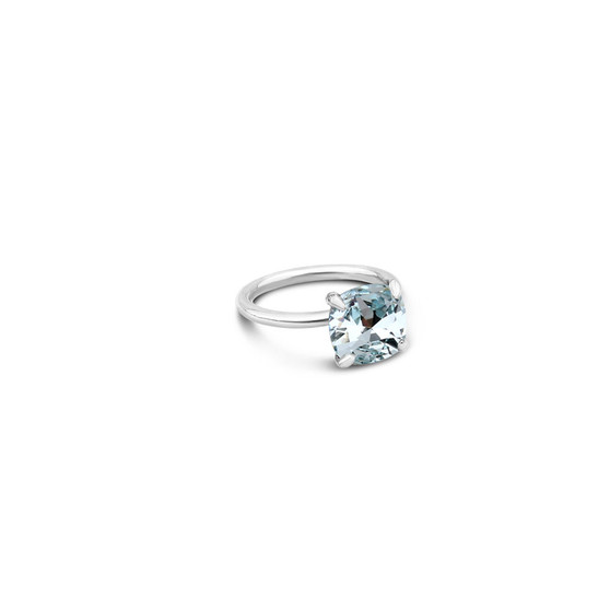 Azure Cushion-Cut Ring in Sterling Silver