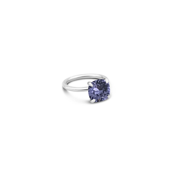 Tanzanite Starlight Cushion-Cut Ring in Sterling Silver 925