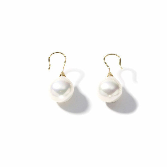 18ct Gold -Plated Pearl Drop Earrings