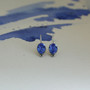 Sapphire Cornflower Blue Oval Drop Earrings
