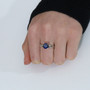 Sapphire Bold Solitaire Ring - Sterling Silver 925