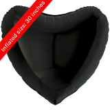 36" Black Heart Foil Balloon (1)