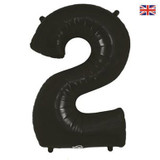 34 inch Oaktree Black Number 2 Foil Balloon (1)