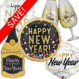 New Year Foil Supershape Pack (25 Balloons)