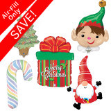 14 inch Christmas Air-Fill Foil Balloon Pack (25 Balloons)
