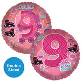 An 18 inch Roller-Skates Age 9 Foil Balloon, manufactured by Sensations.