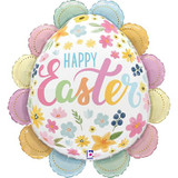 30 inch Easter Ruffled Floral Egg Foil Balloon (1) 30 inch Easter Ruffled Floral Egg Foil Balloon (1)