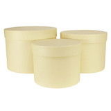 Ivory hat boxes for floral bouquets