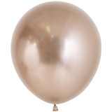 A pack of 6 18" Reflex Champagne Latex Balloons, manufactured by Sempertex!