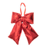 A 24cm red fabric bow decoration, manufactured by Rico Design. A 24cm red fabric bow decoration, manufactured by Rico Design.