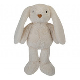 A cream, long-eared bunny plushie.