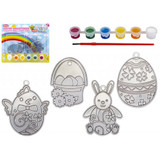 An Easter suncatcher set. An Easter suncatcher set.