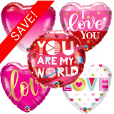 18 inch Qualatex Valentine's Foil Pack (25 Balloons)