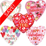 18 inch Valentine's Foil Pack 3 (25 Balloons)