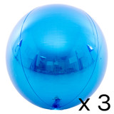 A pack of 3 16" Orbz Blue Foil Balloons, manufactured by Anagram.