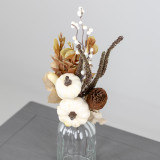 A White/Brown Pumpkin Foliage Branch, measuring approx. 33cm!