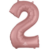 34 inch Anagram Rose Gold Number 2 Foil Balloon (1) 34 inch Anagram Rose Gold Number 2 Foil Balloon (1)