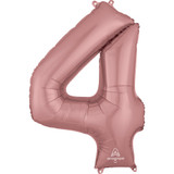 34 inch Anagram Rose Gold Number 4 Foil Balloon (1) 34 inch Anagram Rose Gold Number 4 Foil Balloon (1)