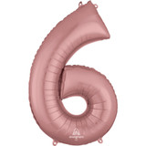 34 inch Anagram Rose Gold Number 6 Foil Balloon (1) 34 inch Anagram Rose Gold Number 6 Foil Balloon (1)