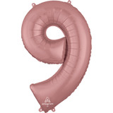 34 inch Anagram Rose Gold Number 9 Foil Balloon (1) 34 inch Anagram Rose Gold Number 9 Foil Balloon (1)