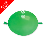 A pack of 6" Standard Green G-Link Latex Balloons, manufactured by Gemar.