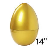 A 14 inch Gold Jumbo Fillable Easter Egg.