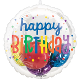 A 20 inch Happy Birthday Rainbow Rounds Insider Balloon, manufactured by Anagram.
