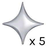 A 30 inch Silver Starpoint Foil Balloons, manufactured by Prima.