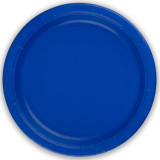 A pack of 8 Royal Blue Paper Plates, manufactured by Oaktree.