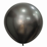 A pack of 3, 24" Silk midnight Grey Latex Balloons, manufactured by Sempertex.